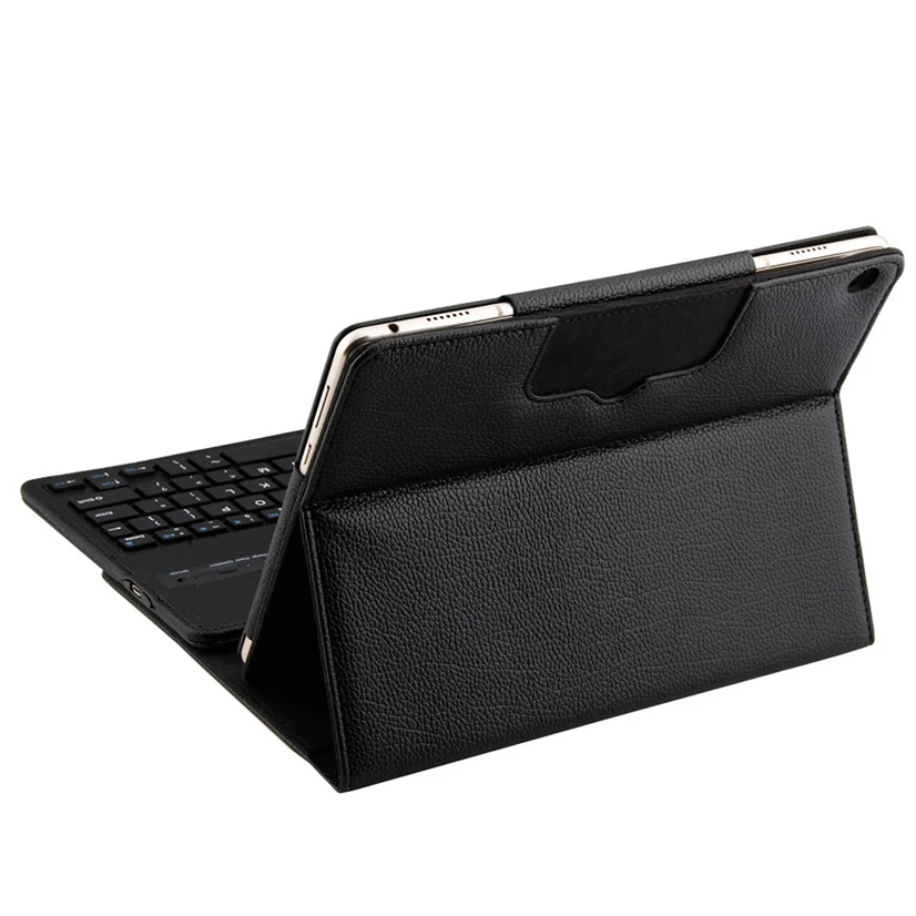 Черный Деловой кожаный чехол для 10,1 ''huawei MediaPad M3 Lite 10 BAH-W09 BAH-AL00 планшета Складная подставка Защитный Тонкий чехол - Цвет: Черный