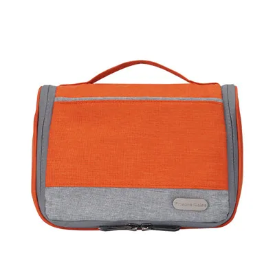 Orange PVC Hook Трехслойная дорожная косметичка унисекс, Большая вместительная Водонепроницаемая холщовая косметичка для макияжа, моющаяся косметичка, моющаяся Сумочка с металлическим крючком - Цвет: Orange PVC Hook