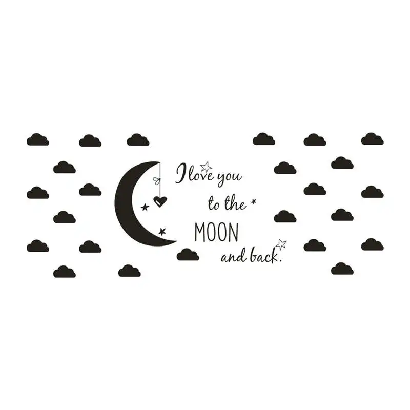 NAIYUE I Love You To The Moon And Back настенные наклейки для детей DIY Искусство DIY Декор креативные бабочки 3d наклейки на стену 19FEB18 - Цвет: A