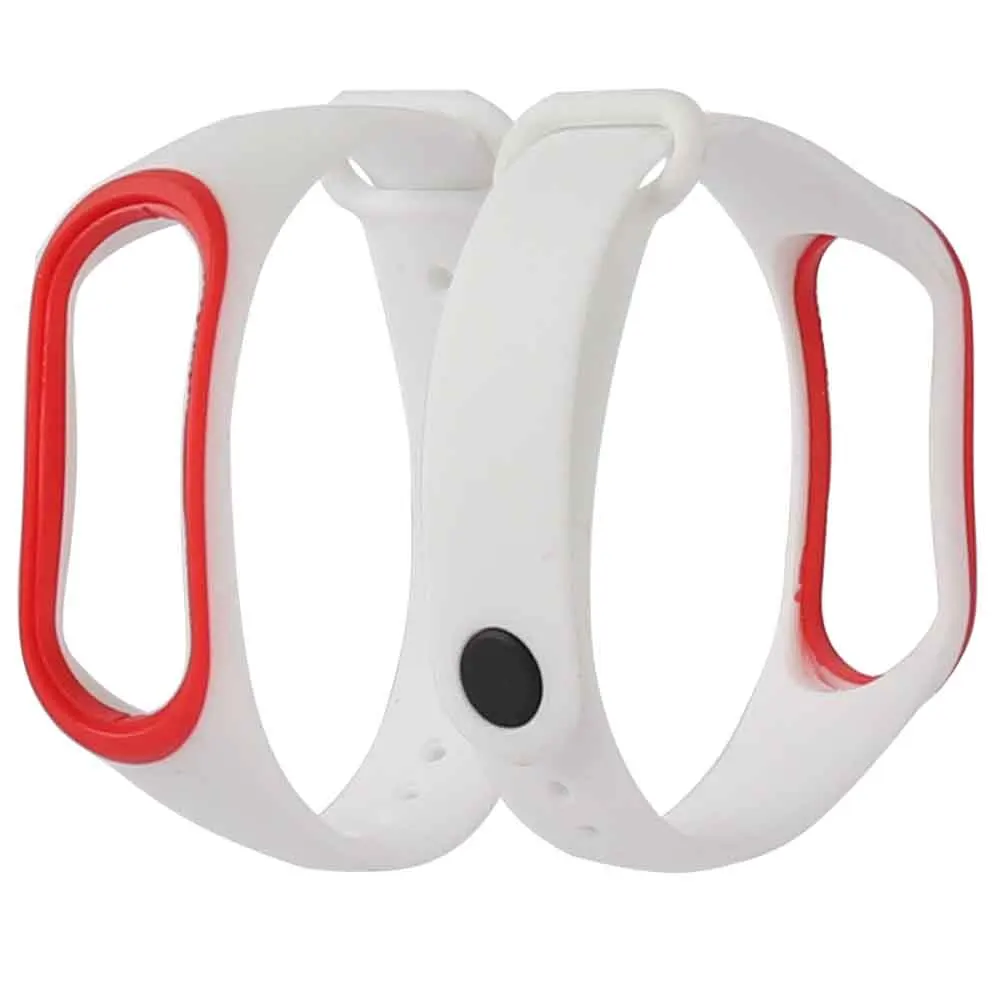 White Duble color mi Band 3 4 сменный силиконовый ремешок на запястье Аксессуары Анти-потеря Спортивные ремни для Xiao mi 3 умный Браслет - Цвет: White