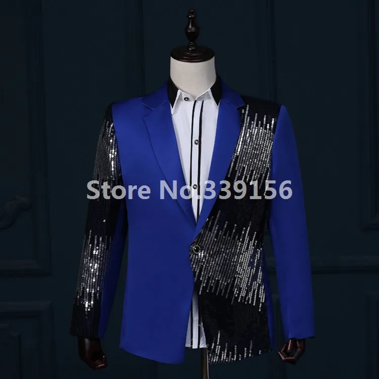 Лидер продаж Для мужчин Театр сценический костюм расшитый пайетками Свадебный
