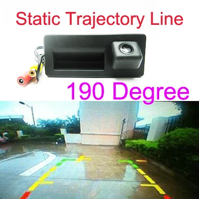 Static 190 degree Aycetry! CCD HD автомобильная ручка багажника камера заднего вида для Audi A4 A5 S5 Q3 Q5 для VW Golf Passat Tiguan Jetta Sharan, Touareg B6 B7 - Название цвета: Static 190 degree