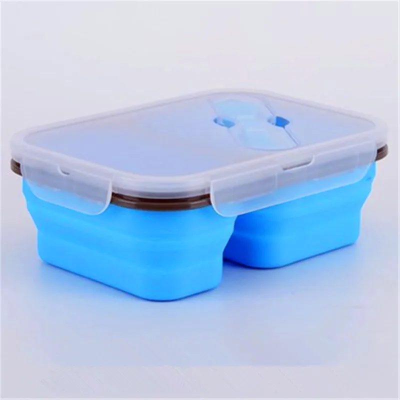 4 Цвета Soild Силиконовый складной Ланчбокс портативный 2/3 ячейки Bento коробка