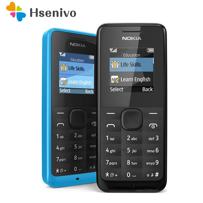 nokia 105 2015 refurbished original rm 1134 single sim card or rm 1133 dual sim cards unlocked mobile phone hebrewarabic free global shipping