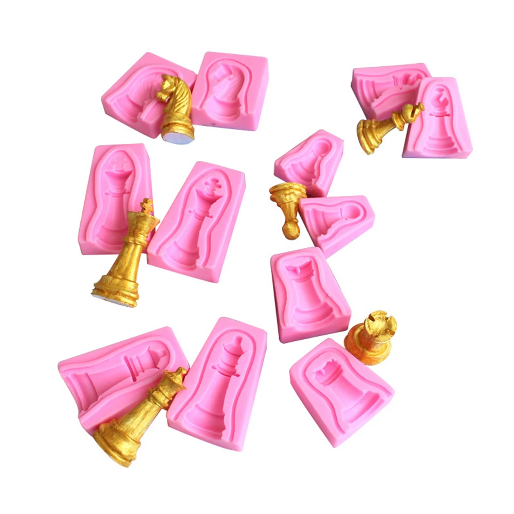 

3D Chess Cake Mold Soap Resin Clay Mould Creative 6 Pairs Fondant Candy Chocolate Cupcake Mould Bakery Decorating Tool Silicone