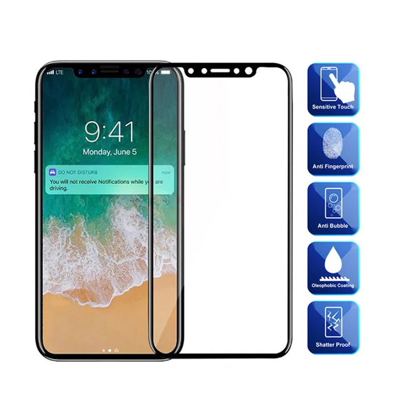 Стеклянный чехол для iPhone x 9H закаленное стекло xr полноэкранное Защитное iphone xs max |
