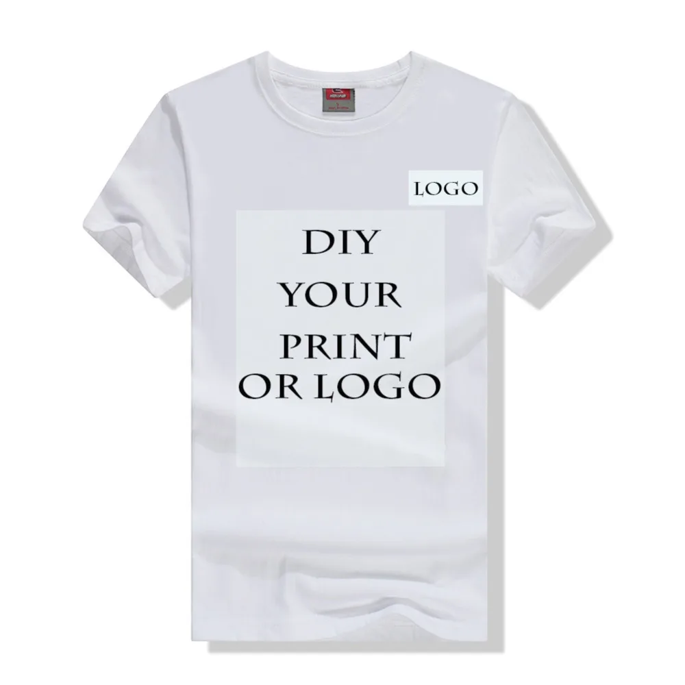 Для женщин Лето на заказ печатных Diy 100% хлопок футболка для DIY Изображение