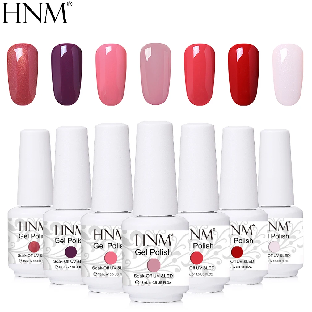 HNM 241 Colors 15ml Pure Glitter UV Gel Nail Polish Soak Off Primer LED Lamp GelLak Hybrid Varnish For Nails Art Enamel Lacquer | Красота и