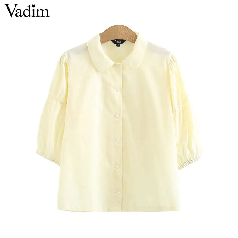 Женское элегантное платье vadim одноцветные блузы воротник Питер Пэн рукав три