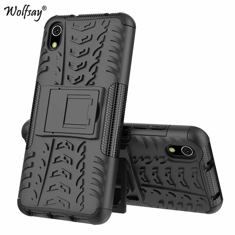 Black Для Xiaomi Redmi 7A чехол противоударный защитный резиновый силиконовый Жесткий PC чехол для телефона для Xiaomi Redmi 7A задняя крышка для Xiaomi Redmi 7A - Цвет: Black