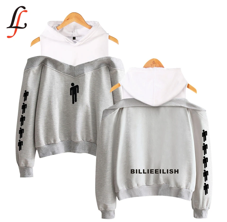 Billieeilish/Женская сексуальная Толстовка на плече бретельках толстовка Billie eilish Kpop