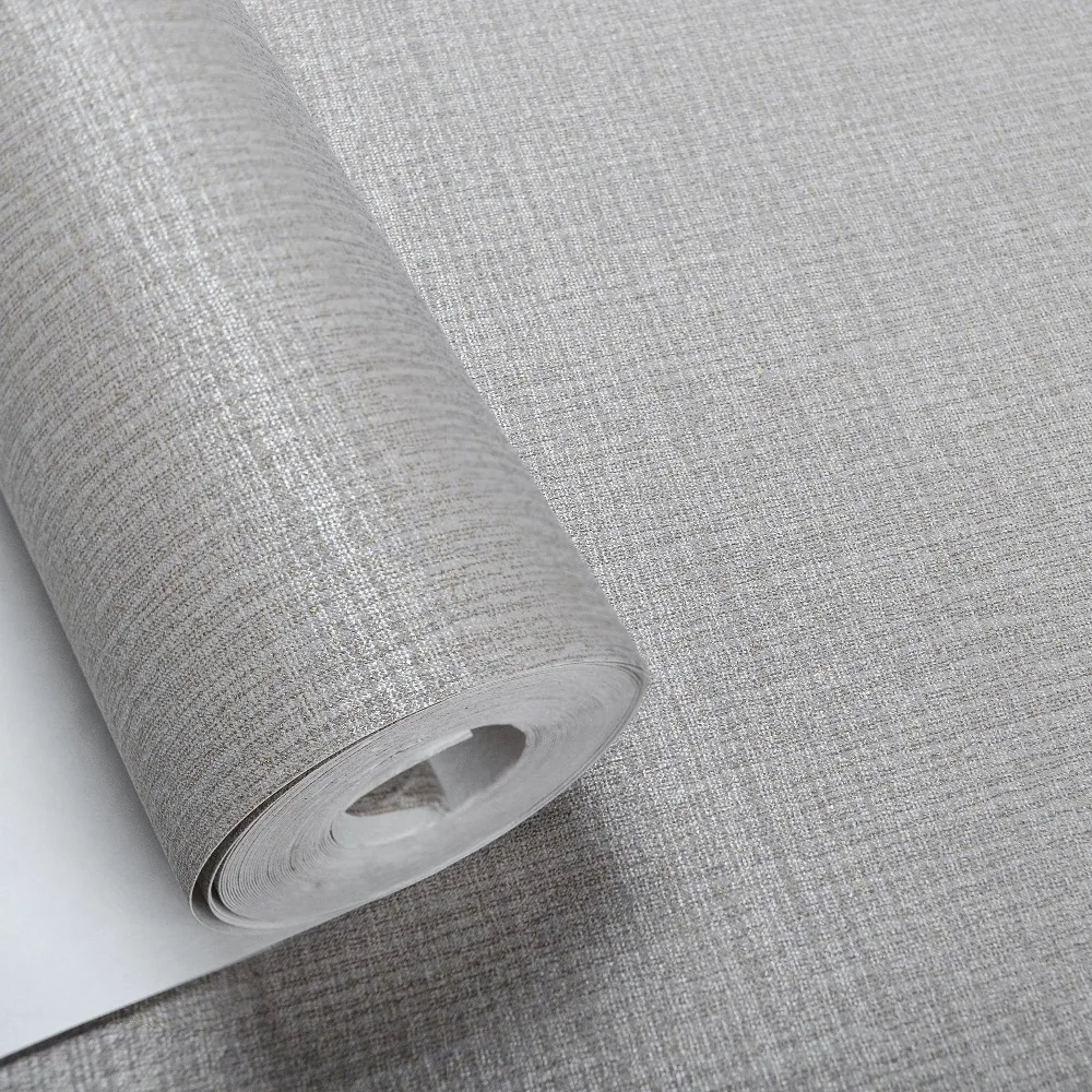 Простая Современная искусственная льняная тканевая настенная бумага