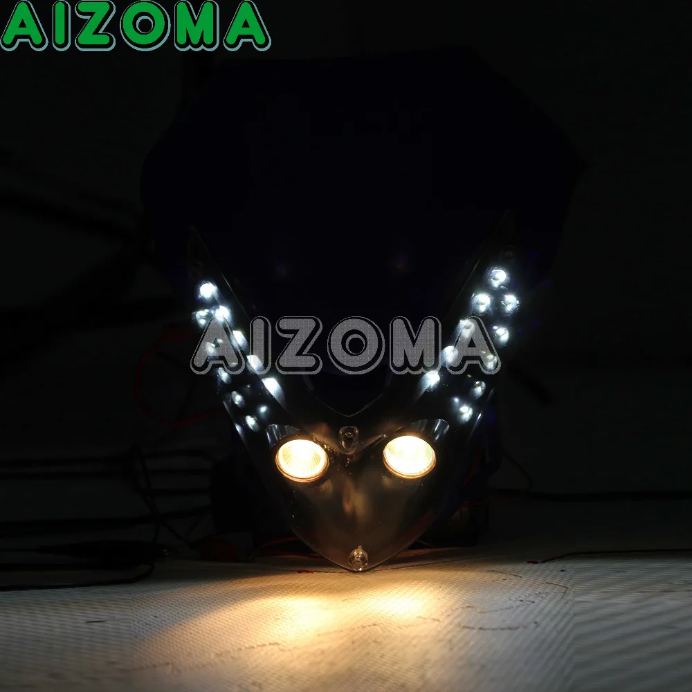 Фонарь для мотоцикла эндуро супермото H4 Головной фонарь маска Suzuki Honda Yamaha Kawasaki BMW |