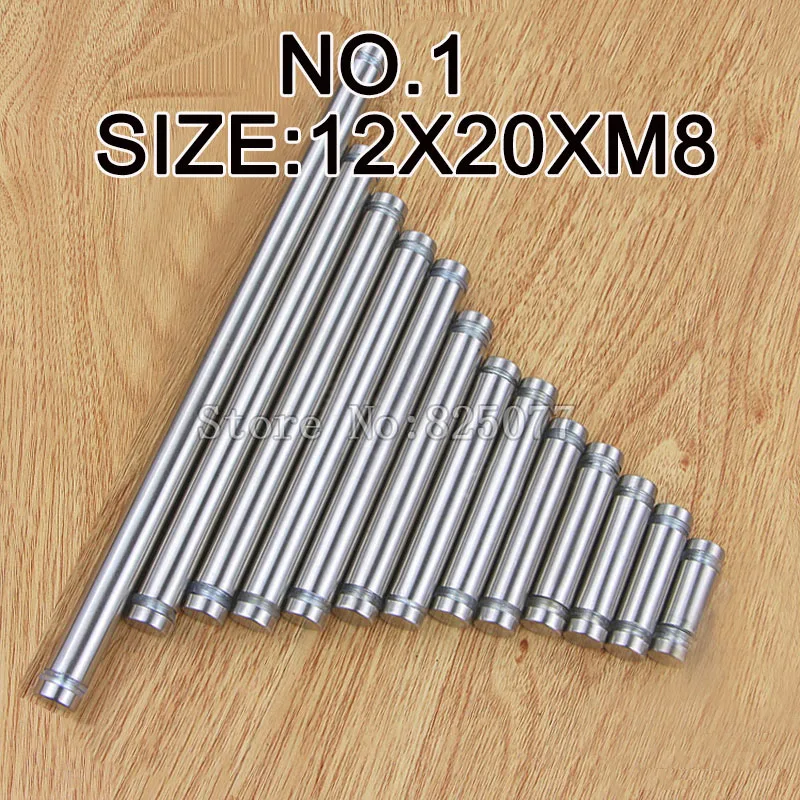 

DHL 100PCS Diameter 12x20mm Stainless Steel Double Head Hollow Screw Acrylic Billboard Advertisement Fixing Screw KF972