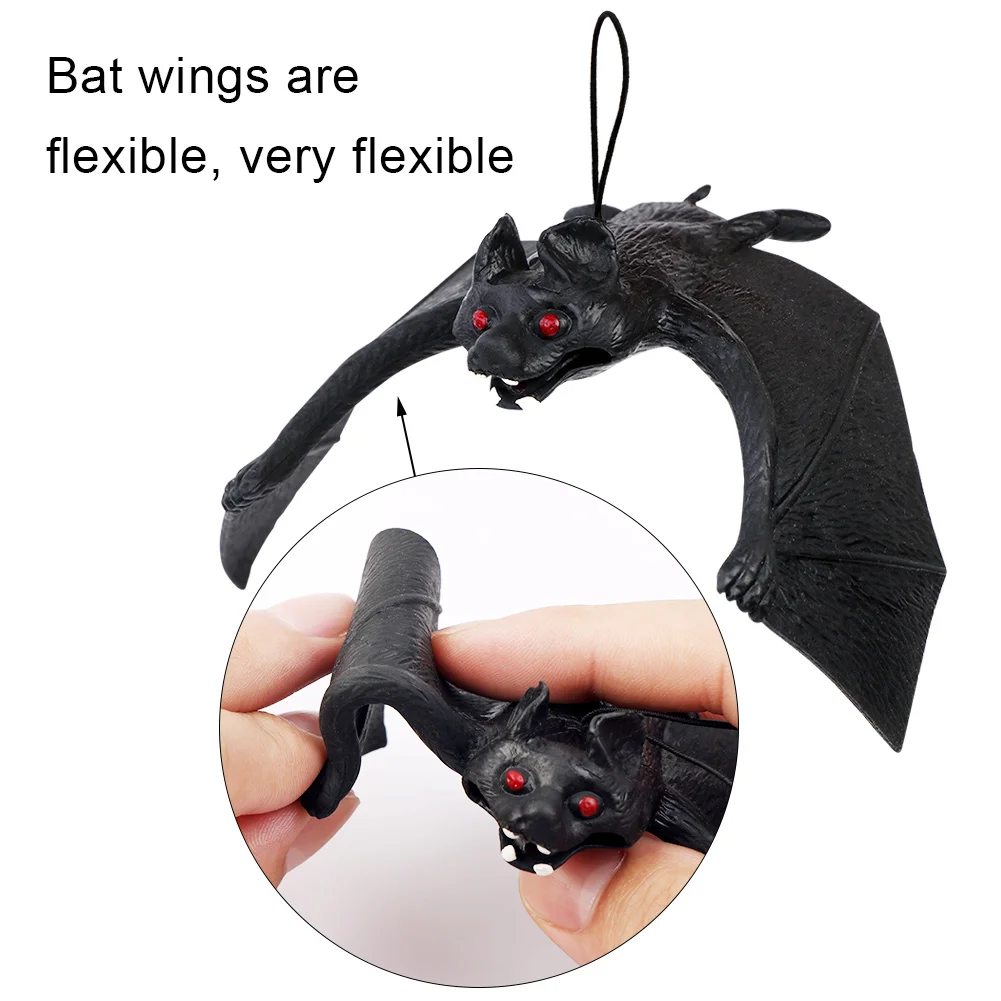 OurWarm Halloween Decoration Horror House Bat Hanging Props Simulation Animals Bats Home Wall Window Decor Halloween Trick Props