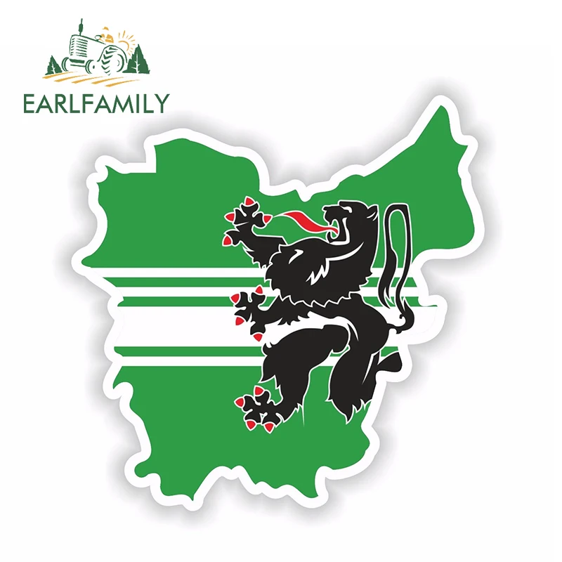 

EARLFAMILY 13cm x 13cm East Flanders Belgium Map Flag Vinyl Sticker Car Bumper Decal Car Helmet Styling Waterproof Car Stickers