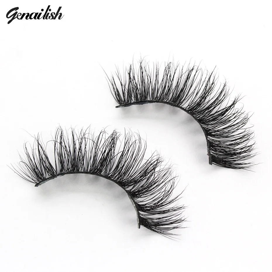 Genailish норковые ресницы 3D норковые ресницы Толстые Накладные ресницы 19 видов стилей сплошные ресницы Накладные Ресницы cilios A14
