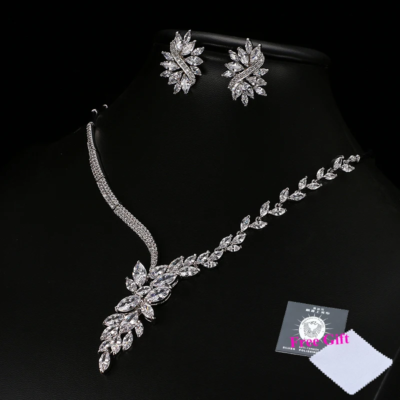 Набор украшений для женщин роскошные серьги и ожерелье с фианитами африканскими