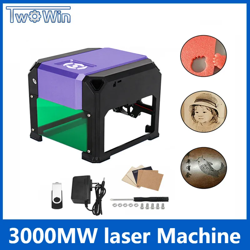 

3W USB Desktop Laser Engraver Range 80x80mm Machine DIY Logo Mark Printer Cutter CNC 3000mw Laser Carving Engraving Machine