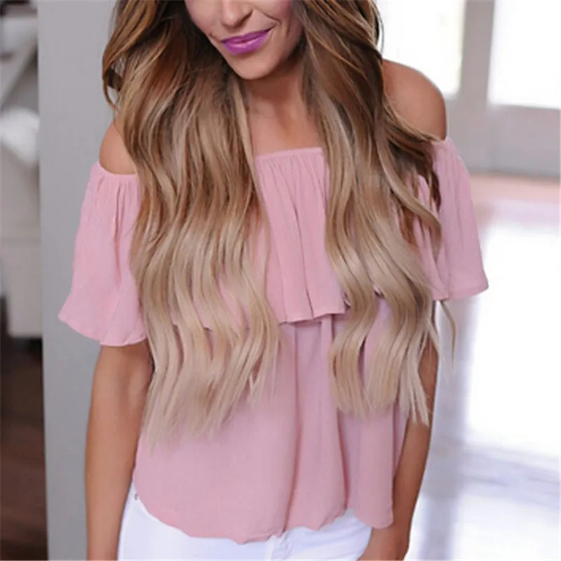 2017 модные новые женские сексуальные повседневные топы с рюшами и открытыми