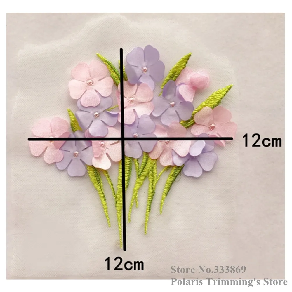 Новинка зеленые кружевные аппликации ручной работы с 3D цветочной вышивкой