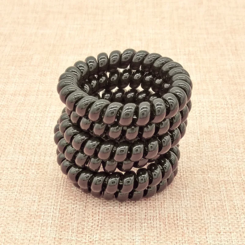 Оптовая продажа 5 шт. черный телефонный шнур ремешок для телефона резиновые