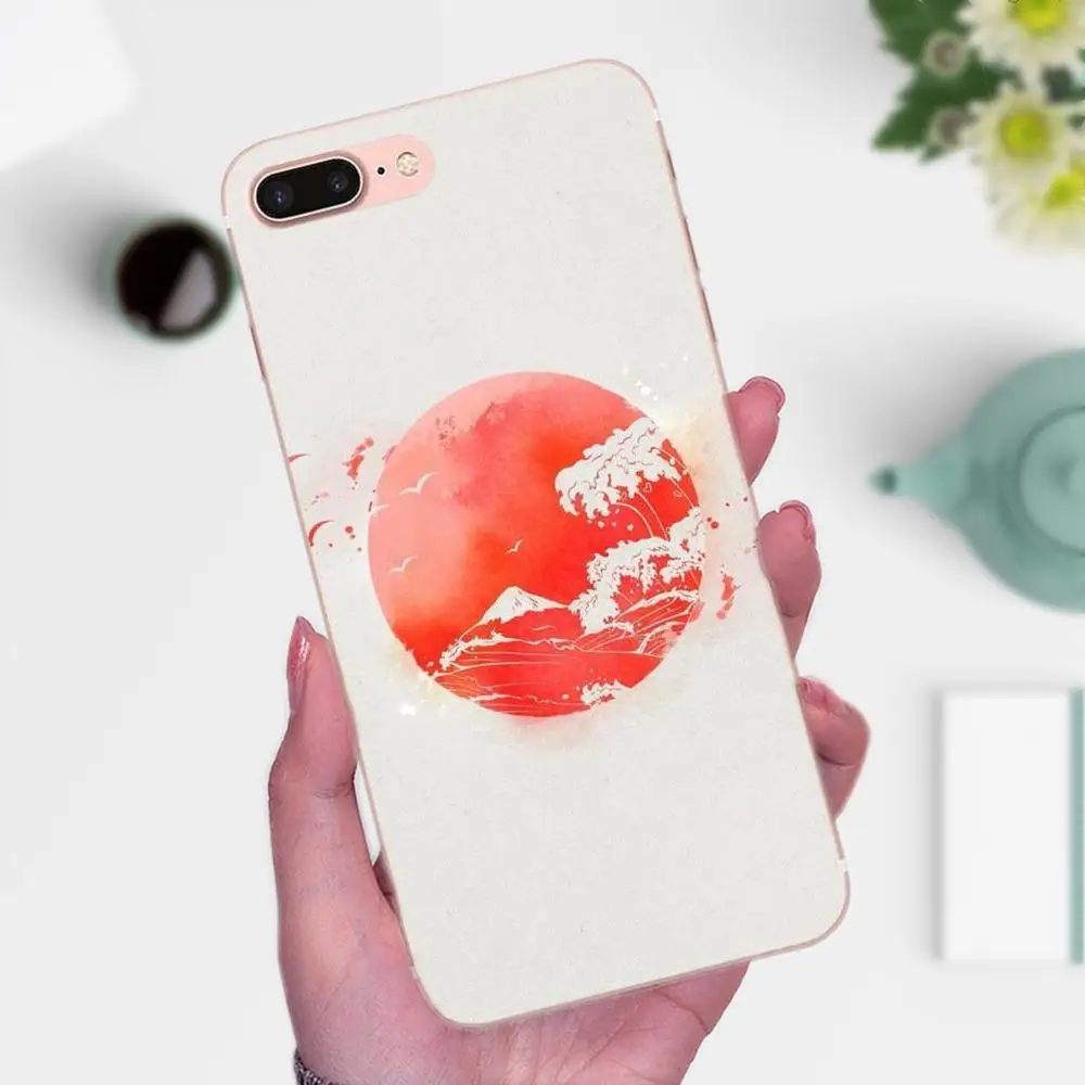 TPU 2017 New Arrival For Xiaomi Mi3 Mi4 Mi4C Mi4i Mi5 Mi 5S 5X 6 6X 8 SE A1 Max Mix 2 Note 3 4 Wave Art Japanese Green Illust | Мобильные