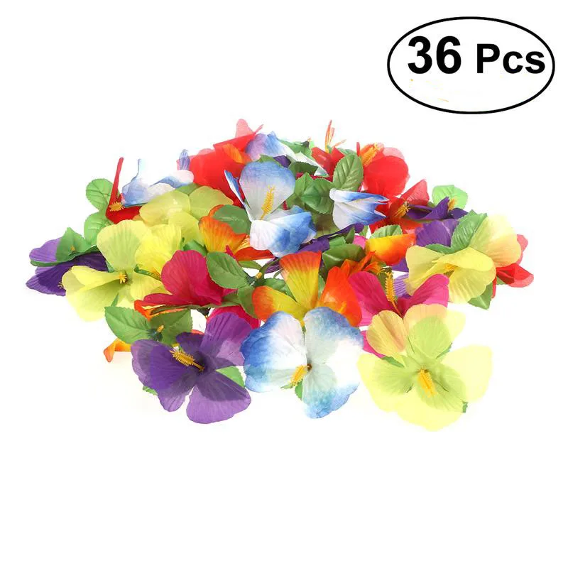 

36 шт. Фотофон с цветами и лепестками; Украшения для вечеринки в гавайском стиле искусственные цветы Вечеринка украшения конфетти для вечери...