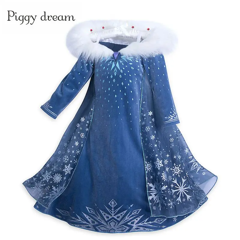 2020 Elsa Dress kids Dresses for Girls Princess Dess Anna Cosplay Snow Queen Party Clothing Vestidos | Детская одежда и обувь