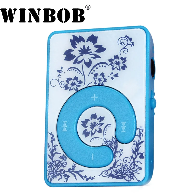 WINBOB Hifi мини клип цветочным узором MP3 плеер Media Поддержка Micro SD карты памяти с