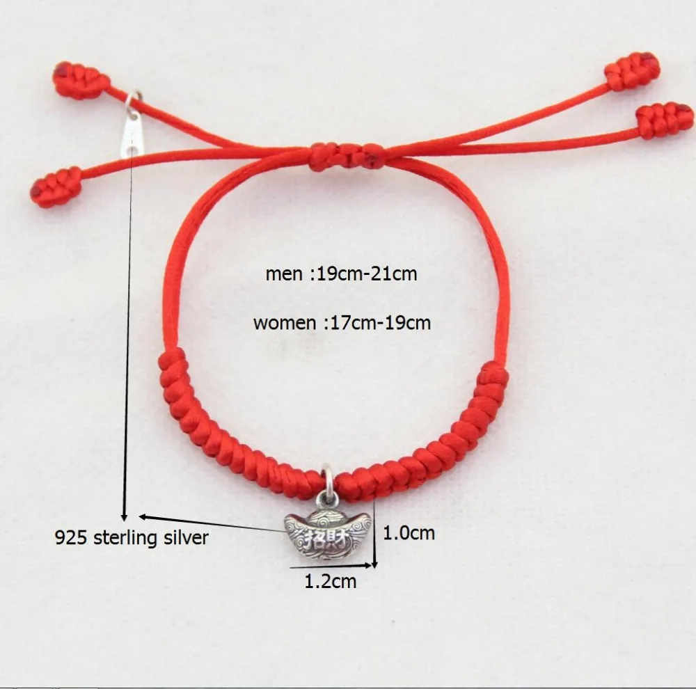 Браслет из стерлингового серебра 925 пробы с слитком мужской и женский ручной