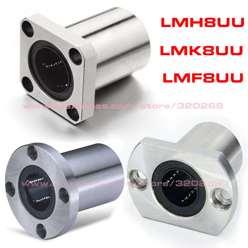 50 шт. LMK8UU 8x15x24Mm линейного движения шариковых подшипников для 8 мм вал LMF8UU LMH8UU|8mm
