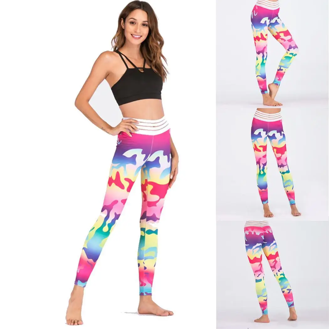 Женские повседневные эластичные леггинсы для фитнеса йоги стандартной длины по