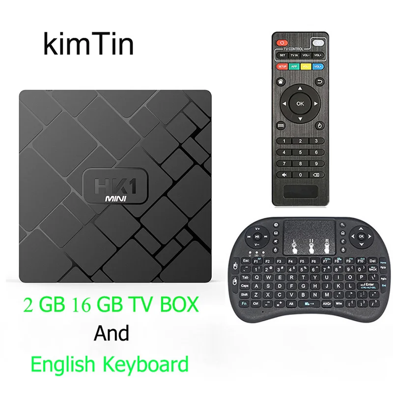 Add English Keyboard Hk1 Смарт ТВ приставка Android 9,0 RK3229 2G 16G телеприставка 4K 1080P 3D H.265 Wifi медиаплеер ТВ приёмник Play Store upgrate 8,1 OS - Цвет: Add English Keyboard