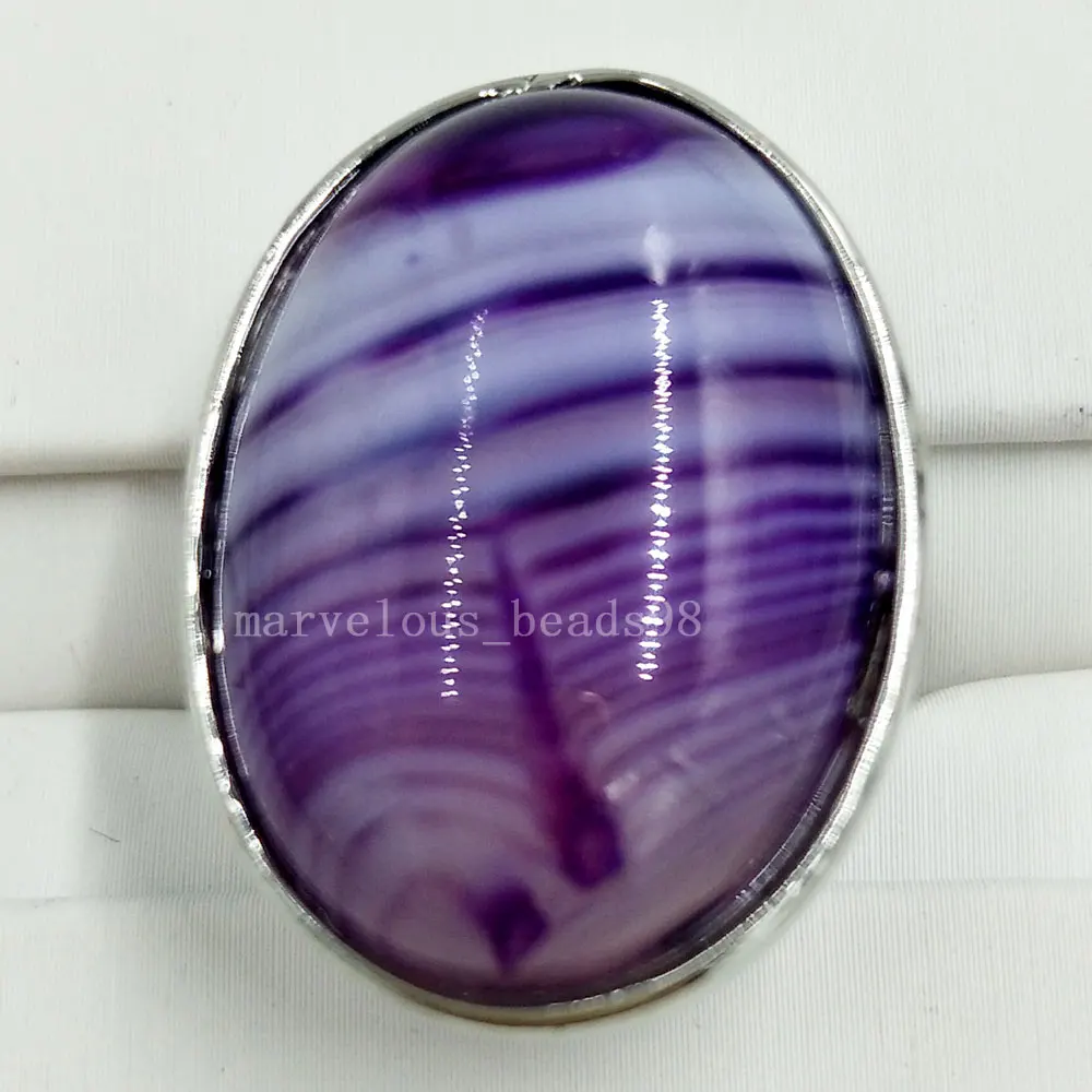 Бесплатная доставка Мода 1 шт Фиолетовый Оникс Сердолик Овальный женское мужское
