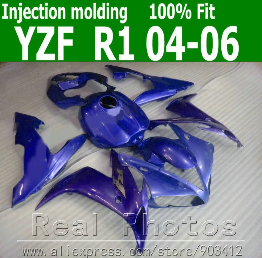 100% комплект обтекателей для литья под давлением YAMAHA R1 2004 2005 2006 белый фиолетовый