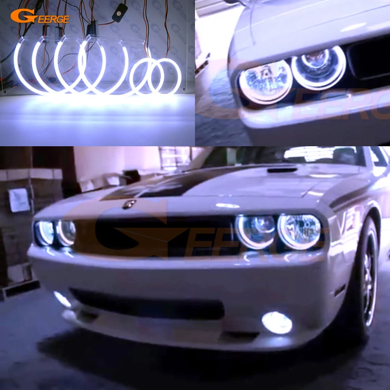 Для Dodge Challenger 2008 2009 2010 2011 2012 2013 Отлично 6 шт. Ультра яркое освещение COB комплект светодиодов «глаза ангела»