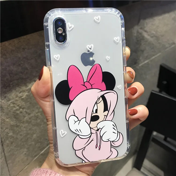 Милый чехол с изображением Минни для iPhone 6 6s 8X7 Plus XR XS MAX прозрачный мягкий из ТПУ