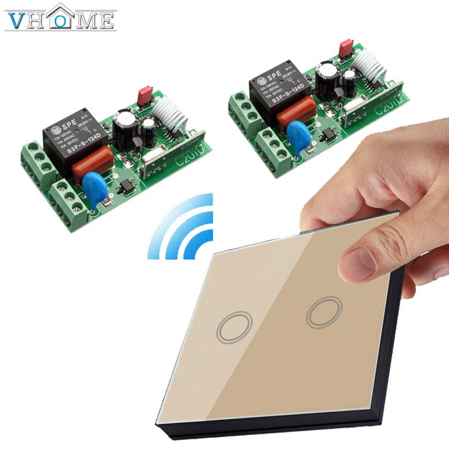 Отеля vhome пролегает RF433MHZ Беспроводной сенсорный переключатель дистанционного