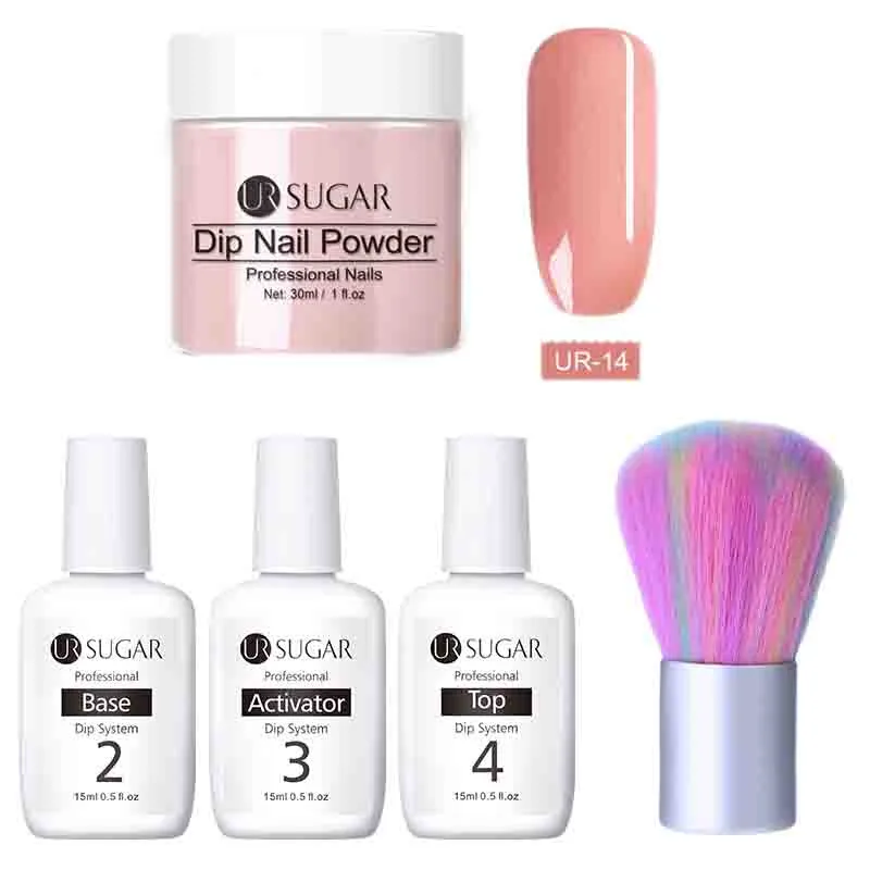 14 Ur Sugar 5 шт./лот погружение блеск для ногтей порошок без лампы лечения Dip система Французский маникюр с базой активатор жидкий гель комплект - Цвет: 14