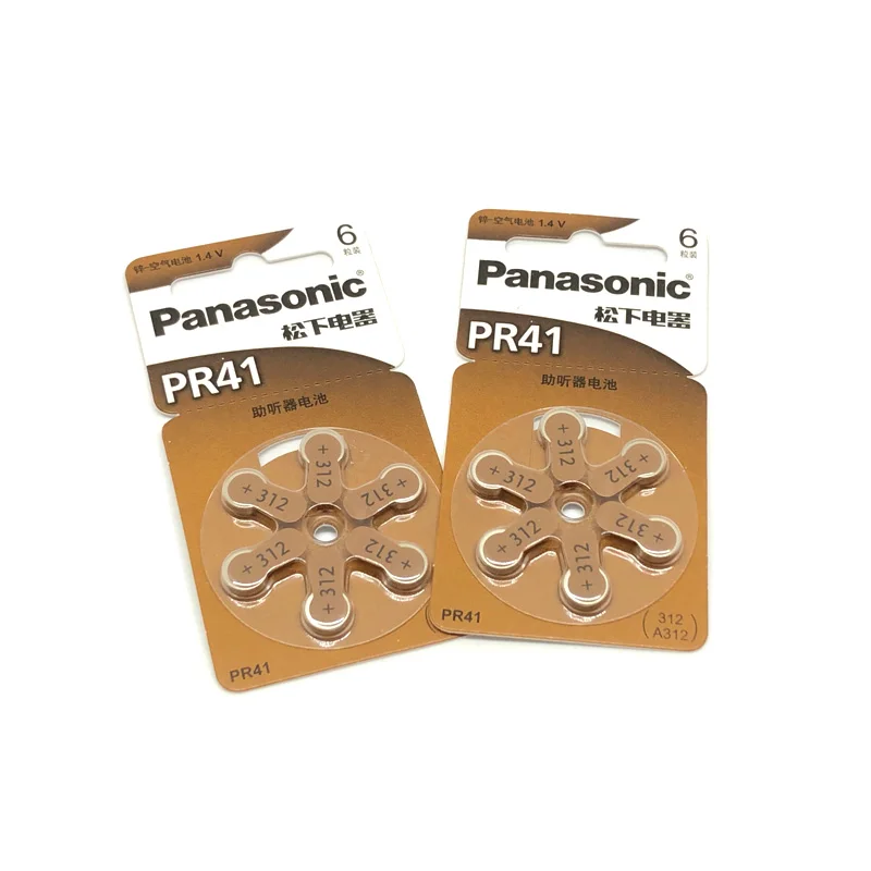 30 шт./лот батарея для слухового аппарата Panasonic PR41 7 9 мм * 3 6 312 кнопочные