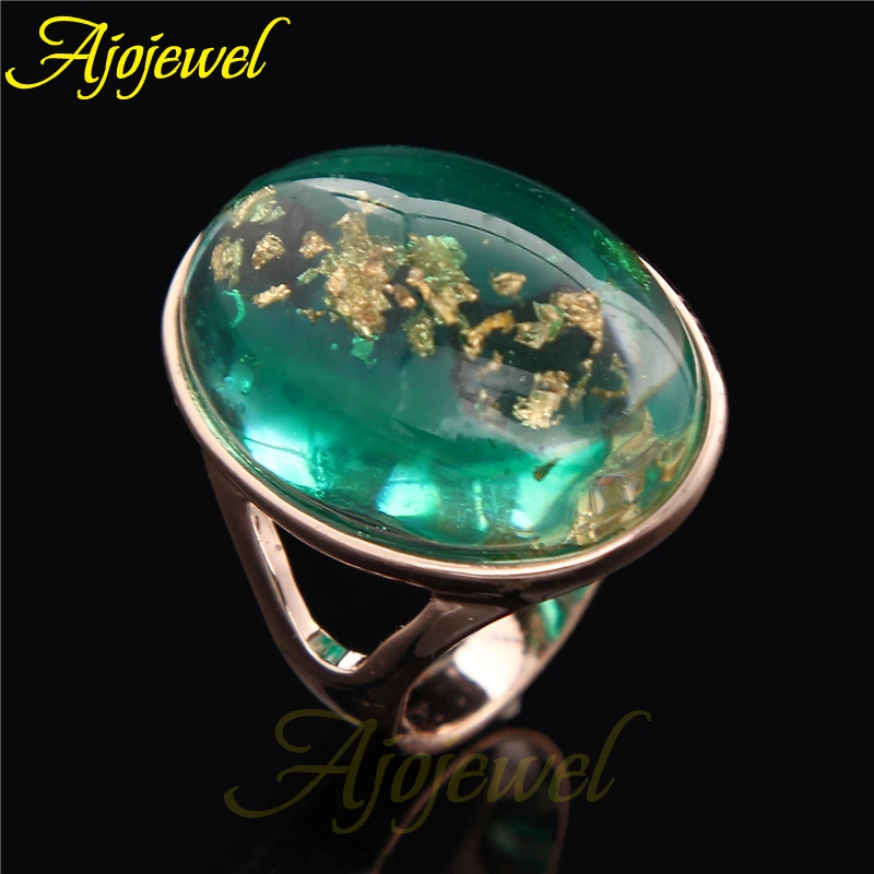 Ajojewel брендовые уникальные очаровательные модные золотые синие зеленые кольца