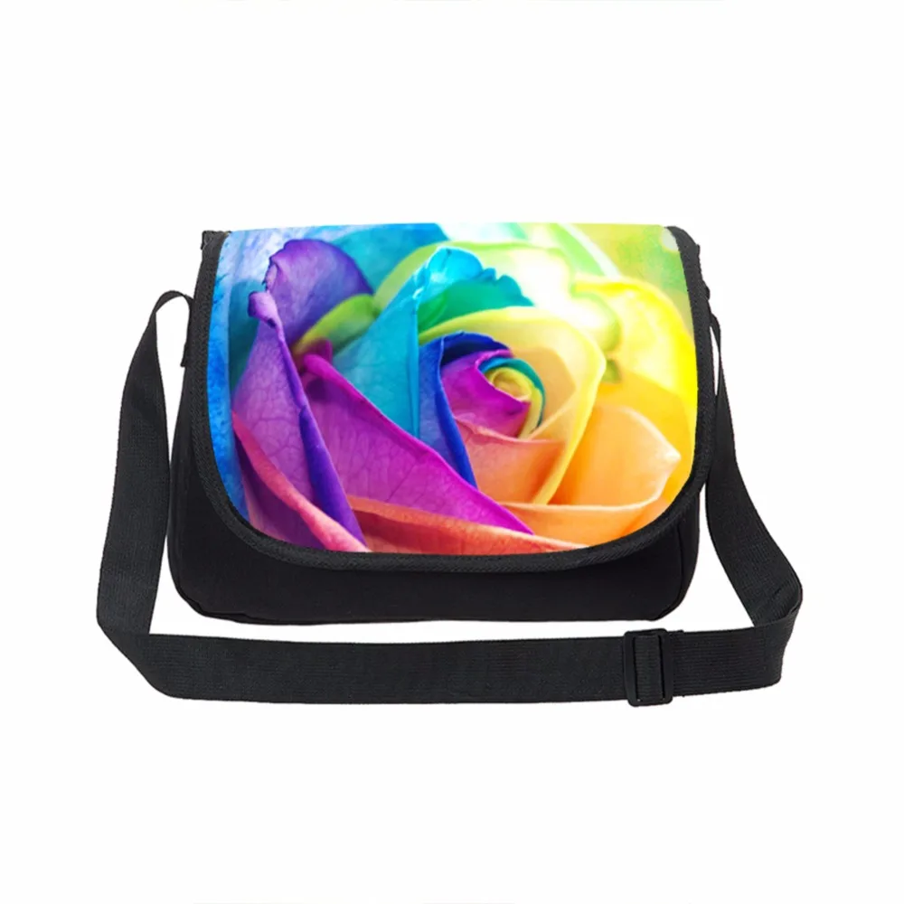 Оригинальная сумка мессенджер с цветами для женщин высокая дамская через плечо