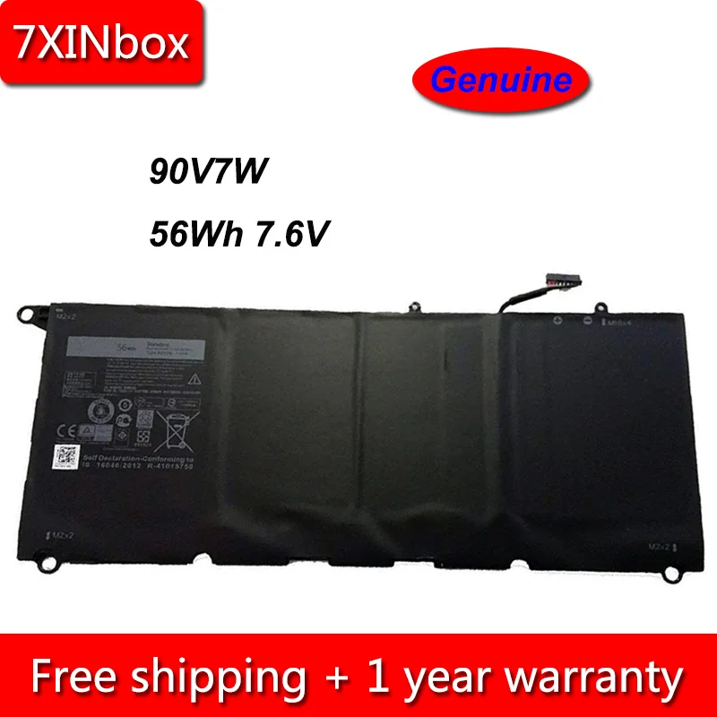 7xinbox 56Wh 7 6 V подлинный 90V7W JHXPY 5K9CP JD25G 090V7W Аккумулятор для ноутбука Dell XPS 13 9343 9350 RWT1R DIN02