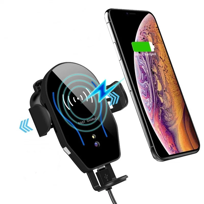Tongdaytech 10 Вт Qi Беспроводное Автомобильное зарядное устройство для Iphone X XS 11 Pro MAX автоматическое быстрое зарядное устройство для телефона samsung Xiaomi Quick Charge - Тип штекера: car wireless charger