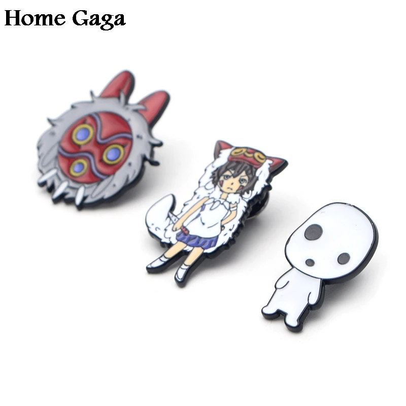Homegaga Princess Mononoke diy Zinc tie cartoon Pins backpack clothes brooches for men women hat decoration badges medals D1451