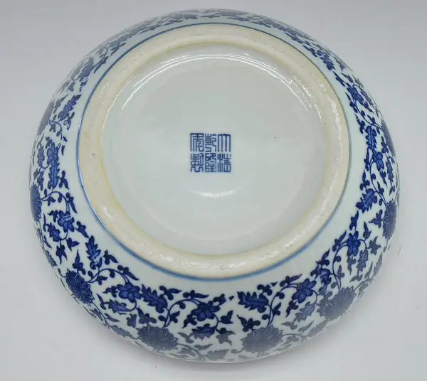 Китайский антикварный qing qianlong mark синий и белый фарфор керамическая рыбка чаша цветочный горшок
