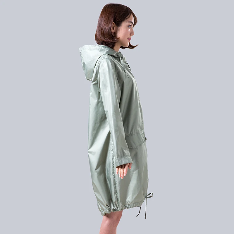 

long thin navy/beige/green raincoat women waterproof female rain coat ponchos pullover women's chubasquero mujer