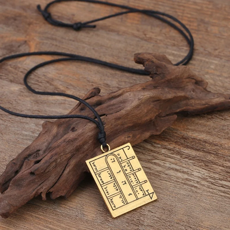 Мужское ожерелье с открытыми дверями квадратной подвеской|Ожерелья подвеской| |