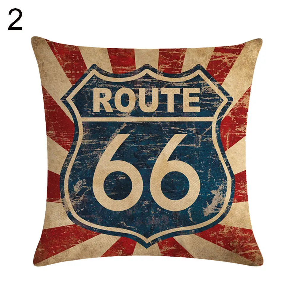 Винтажный двухсторонний наволочка 45*45 Route 66 наволочки льняные чехлы на подушки декоративные подушки Подушка для тела